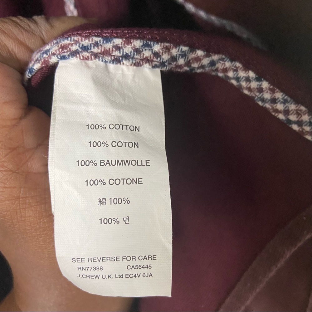 J. Crew Downtown Field Jacket Burgundy Wax Cotton Snap Buttons Sz PM - Picture 8 of 11